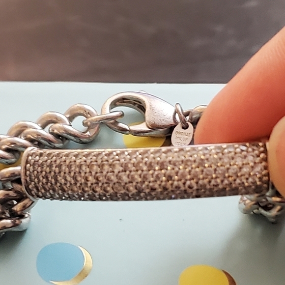 Milor silver and crystal paved chain bracelet - Picture 3 of 6